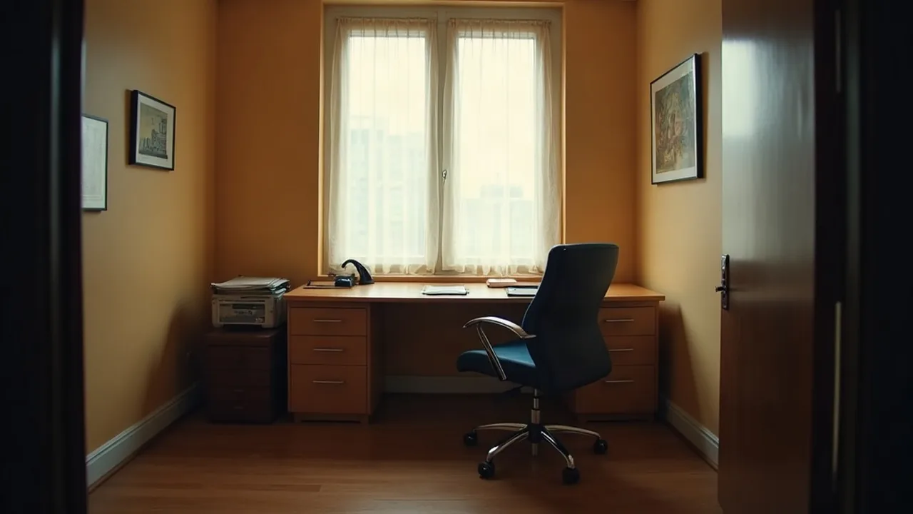 Cyprus 20 percent employment exemption, an empty desk in a small shared office