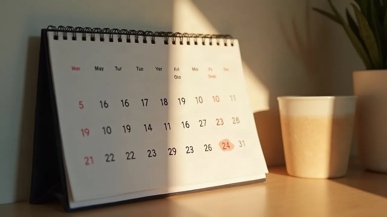 Cyprus non dom 60 days, a wall calendar with a small cluster of days marked