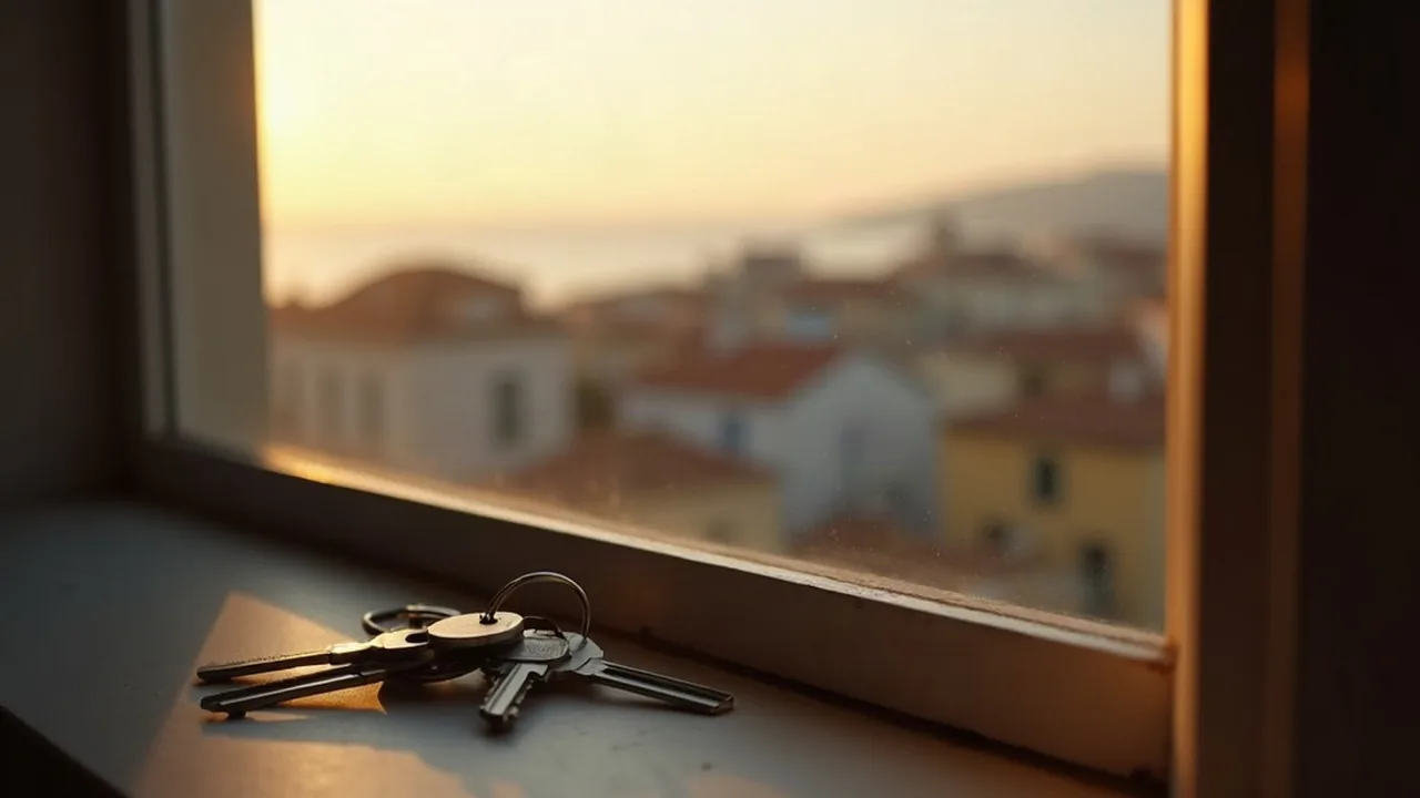 Cyprus non dom capital gains tax, keys on the sill of an empty apartment