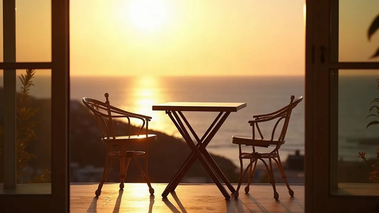Cyprus non dom tax benefits, a terrace table in Limassol at golden hour