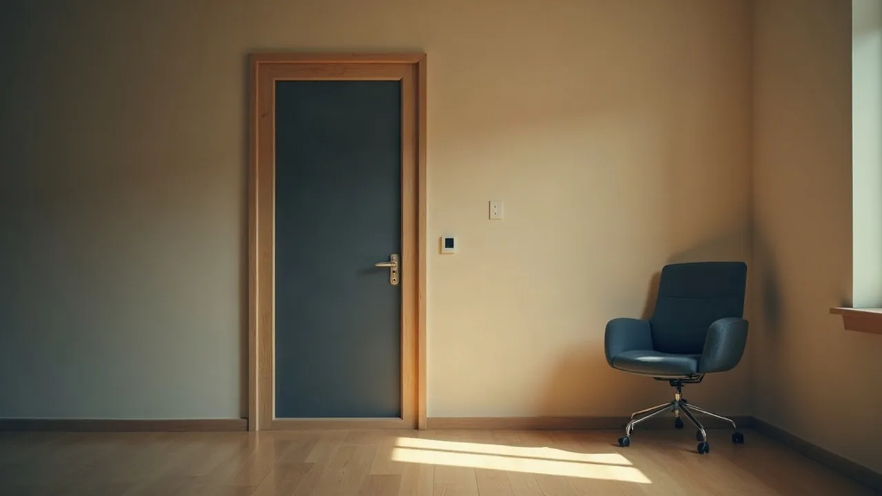 Cyprus residence permit refused, a closed office door and an empty chair